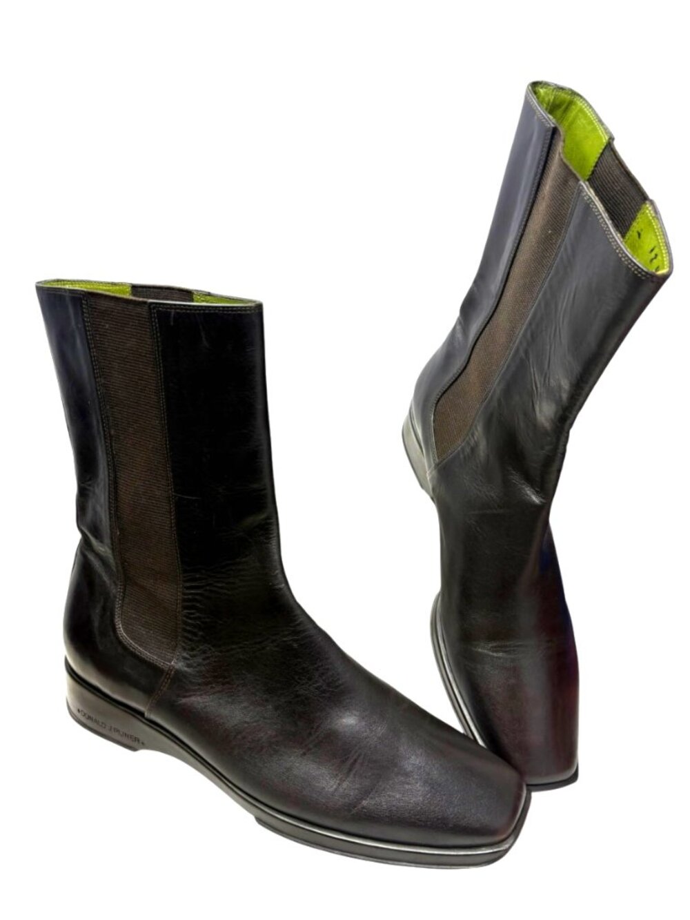 Donald J. Pliner Hidee Dark Cocoa Leather Tall Chelsea Boot Italy